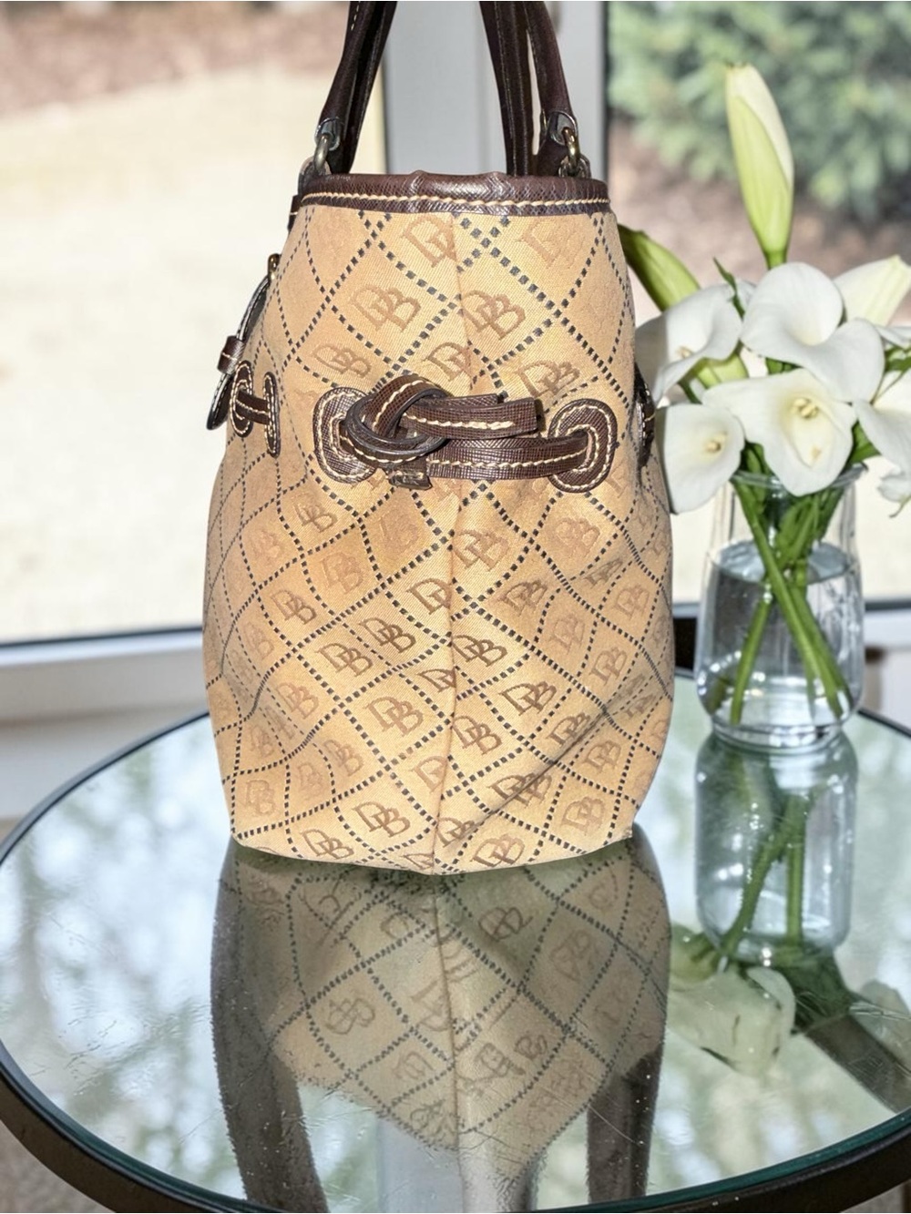 Dooney & Bourke Chiara Signature Monogram Canvas & Leather Tote - Picture 7 of 15